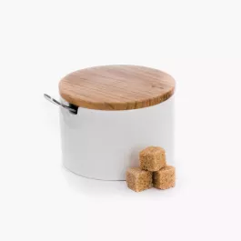 Cukřenka se lžičkou DUKA WAREWOOD, porcelán, bílá