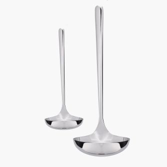 Sada naběraček DUKA TROPEA, nerezová ocel, stříbrná, 2 kusy