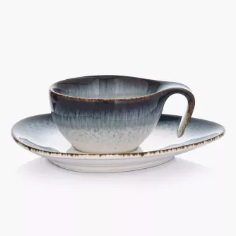 Šálek na espresso s podšálkem DUKA TIME DIM, porcelán, vícebarevný, 60 ml