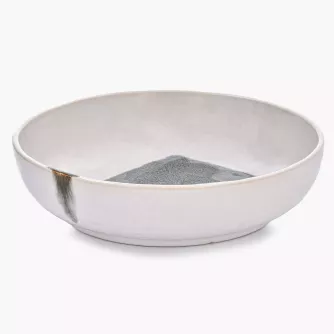 Hluboký talíř na těstoviny DUKA ALFHEIM, keramika, šedá-bílá, 22,5 cm