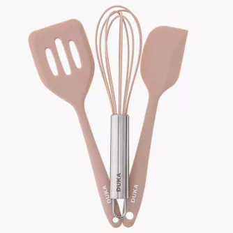 Sada mini kuchyňských doplňků DUKA FIFFIG, silikon, béžová, 3 kusy