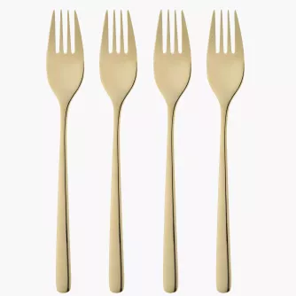 Vidličky DUKA GLAM, ocel, zlatá, 4 kusy
