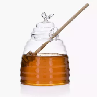 Sklenice na med se lžičkou DUKA HONEY, sklo, 500 ml