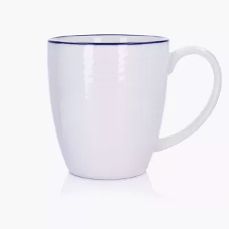 Hrnek DUKA KROG, porcelán, bílá/tmavě modrá, 400 ml