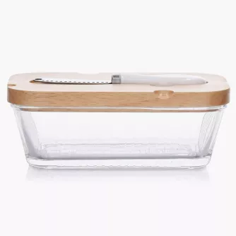 Máslenka s nožem DUKA WAREWOOD, sklo