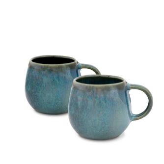 Sada hrnků TERRAFINA Amazônia, kamenina, zelená, 110 ml, 2 kusy