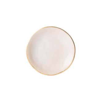 Dezertní talířek NOSSE EDGE keramika, barva slonová kost, zlatá, 15 cm